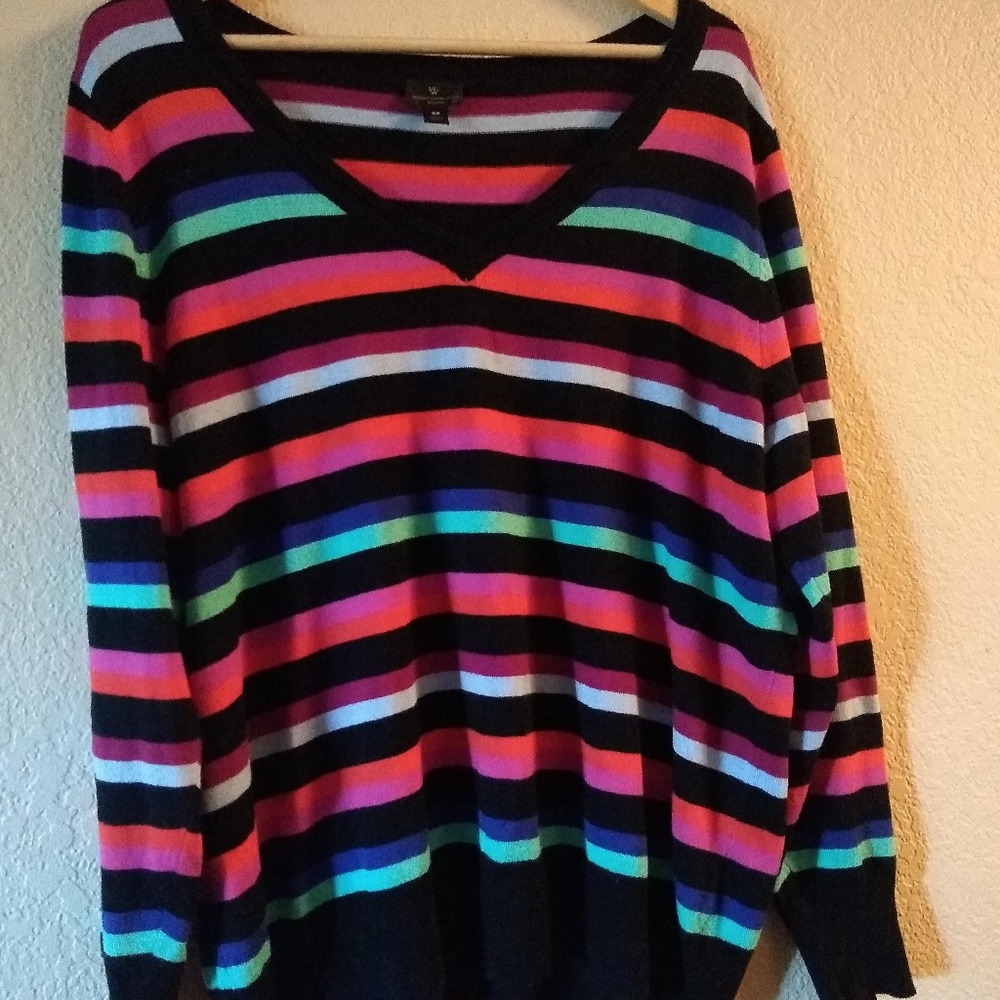 Worthington Colorful Striped Sweater